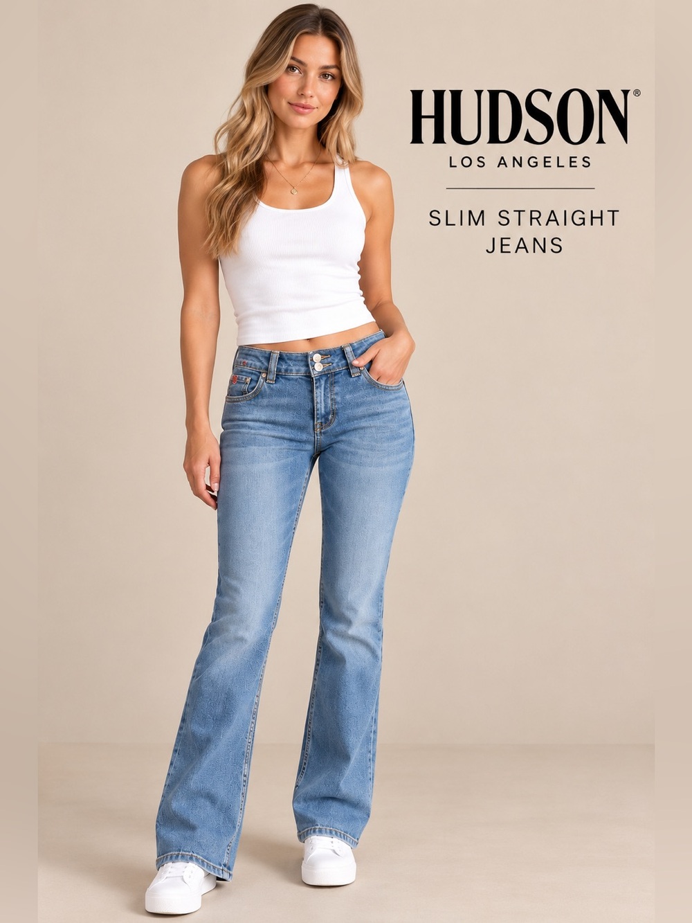 Hudson Slim Straight Leg Jeans Size 4 Icy Blue Light Wash Stretch EUC✨